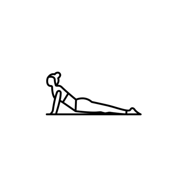 Yoga Pose Línea Ilustración Icono Sobre Fondo Blanco Los Signos — Vector de stock