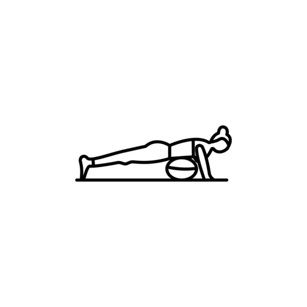 Beyaz Arka Planda Pilates Yoga Çizgisi Resimleme Ikonu Şaretler Semboller — Stok Vektör