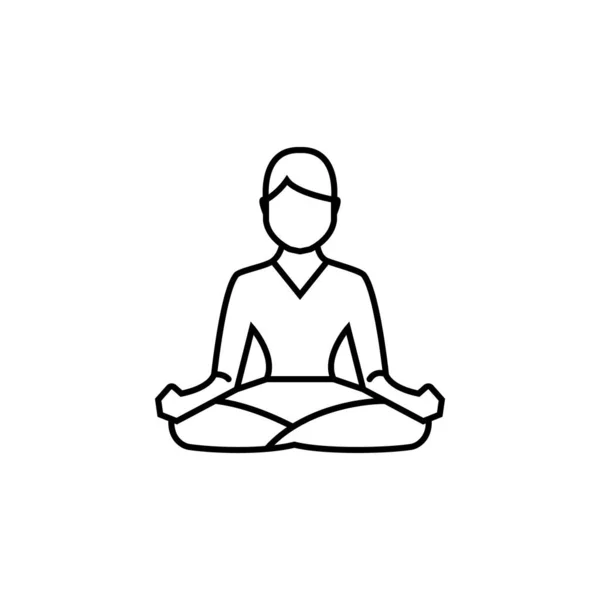 Yoga Beyaz Arka Planda Çizgi Resimleme Simgesi Pozu Şaretler Semboller — Stok Vektör