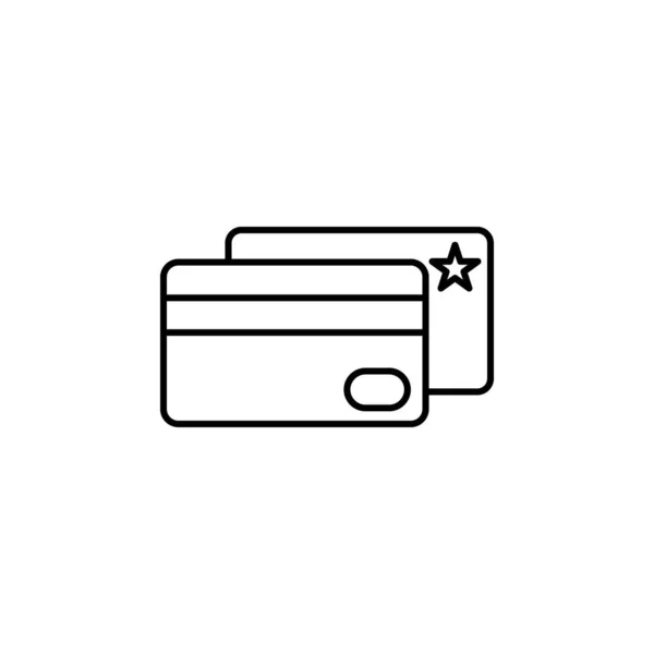 Kredi Kart Çizgisi Simgesi Şaretler Semboller Beyaz Arkaplanda Logo Mobil — Stok Vektör