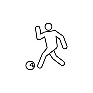 Oyuncu, bowling salonu ikonu. İşaretler ve semboller beyaz arkaplanda ağ, logo, mobil uygulama, UI, UX için kullanılabilir