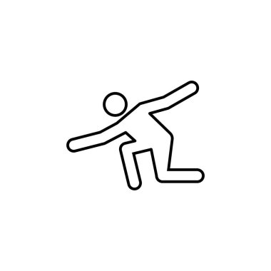 Oyuncu, bowling salonu ikonu. İşaretler ve semboller beyaz arkaplanda ağ, logo, mobil uygulama, UI, UX için kullanılabilir