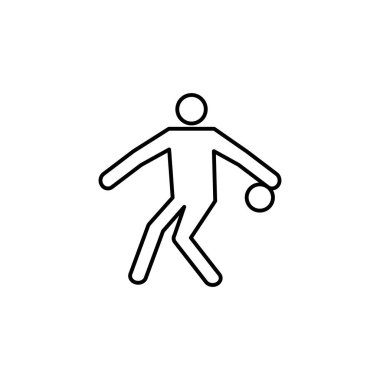 Oyuncu, bowling salonu ikonu. İşaretler ve semboller beyaz arkaplanda ağ, logo, mobil uygulama, UI, UX için kullanılabilir