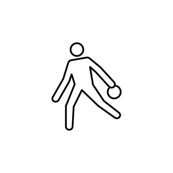 Giocatore Icona Della Linea Bowling Segni Simboli Possono Essere Utilizzati — Vettoriale Stock