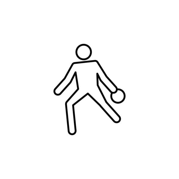 Player Bowling Line Icon Signs Symbols Can Used Web Logo — Stock Vector