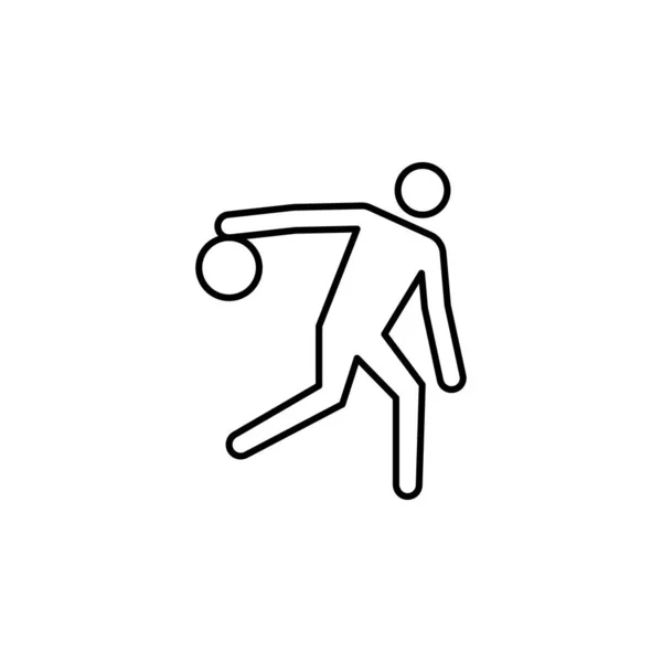 Joueur Icône Ligne Bowling Signes Symboles Peuvent Être Utilisés Pour — Image vectorielle