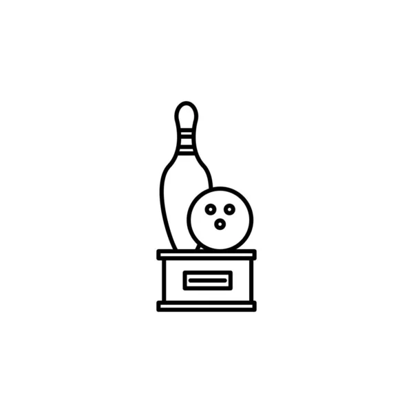 Trófea Bowling Vonal Ikon Jelek Szimbólumok Használható Web Logó Mobil — Stock Vector