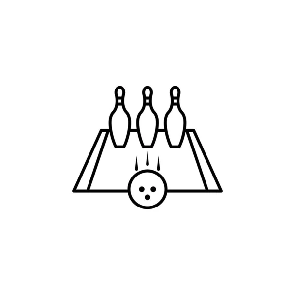 Bowling Salonu Ikonu Şaretler Semboller Beyaz Arkaplanda Logo Mobil Uygulama — Stok Vektör