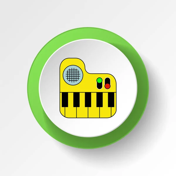 卡通钢琴玩具彩色按钮图标 符号和符号可用于白色背景的Web Logo Mobile App — 图库矢量图片