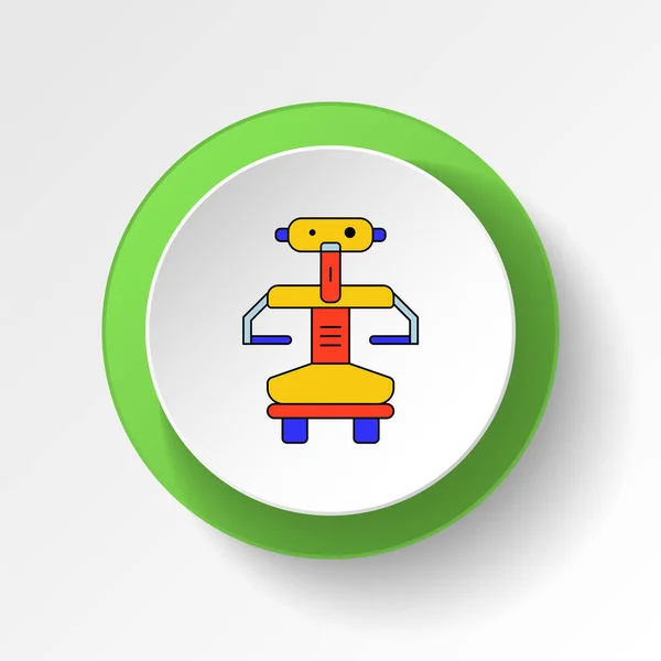 Cartoon Robot Toy Colored Button Icon Signs Symbols Can Used — Stock Vector