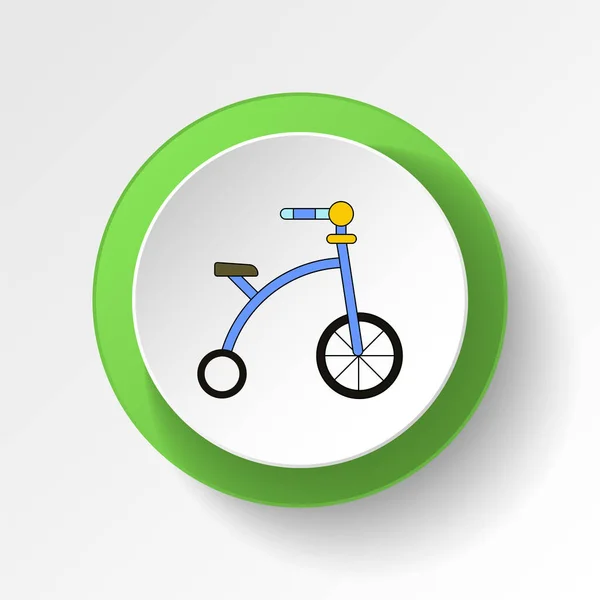 Rajzfilm Kerékpár Játék Színes Gomb Ikon Jelek Szimbólumok Használható Web — Stock Vector