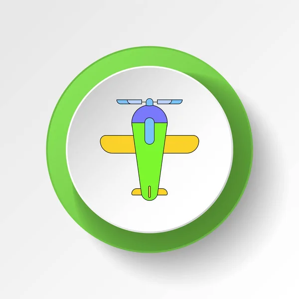 卡通飞机玩具彩色按钮图标 符号和符号可用于白色背景的Web Logo Mobile App — 图库矢量图片