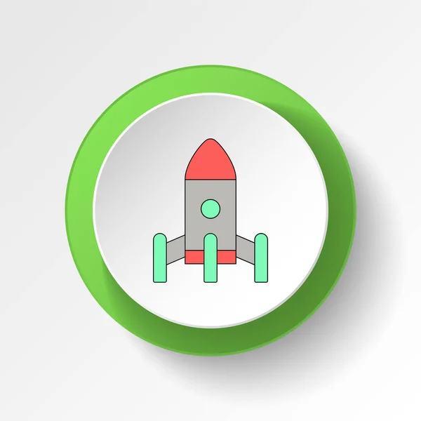 漫画ロケットのおもちゃの色のボタンのアイコン 白い背景にWeb モバイルアプリ Uxなどの記号や記号を使用できます — ストックベクタ