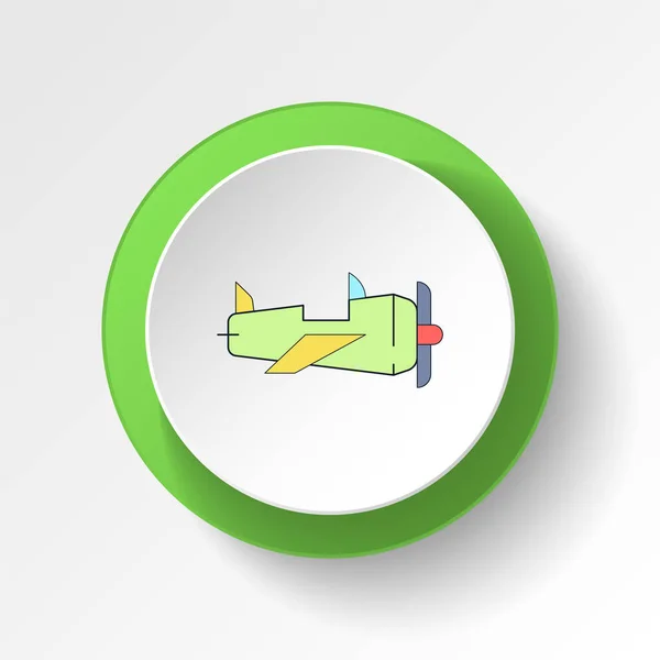卡通飞机玩具彩色按钮图标 符号和符号可用于白色背景的Web Logo Mobile App — 图库矢量图片