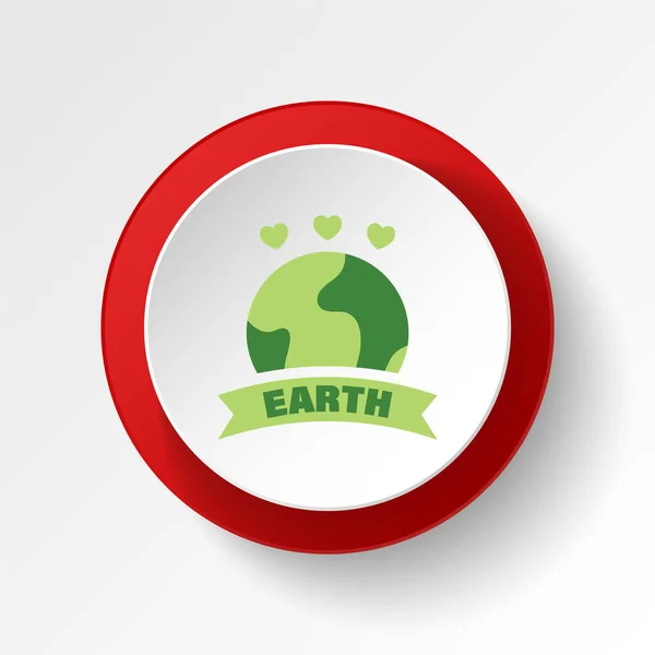 Salvar Mundo Botón Color Día Tierra Elementos Salvar Tierra Los — Vector de stock