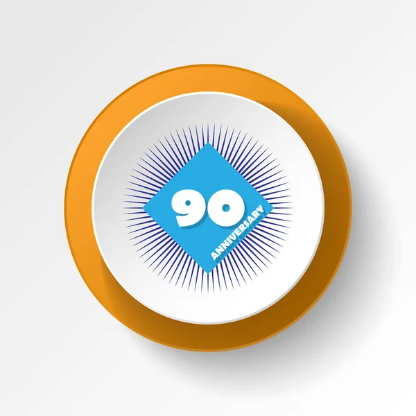 Aniversario Años Botón Icono Multicolor Puede Ser Utilizado Para Web — Vector de stock