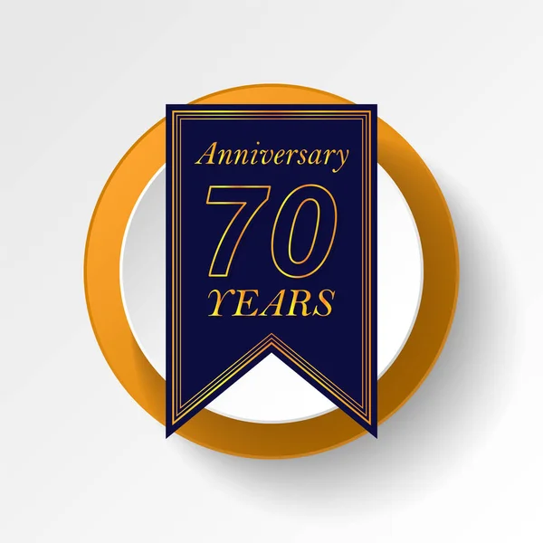 周年纪念日 七十年五彩缤纷的图标按钮 可用于Web Logo Mobile App Ux的白色背景 — 图库矢量图片
