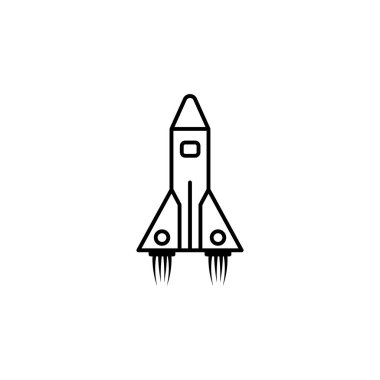 Roket hattı simgesi. İşaretler ve semboller beyaz arkaplanda ağ, logo, mobil uygulama, UI, UX için kullanılabilir