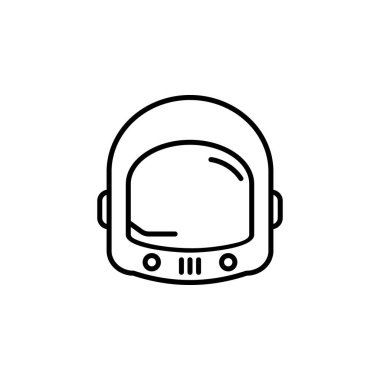 Kozmonotetik kask çizgisi simgesi. İşaretler ve semboller beyaz arkaplanda ağ, logo, mobil uygulama, UI, UX için kullanılabilir