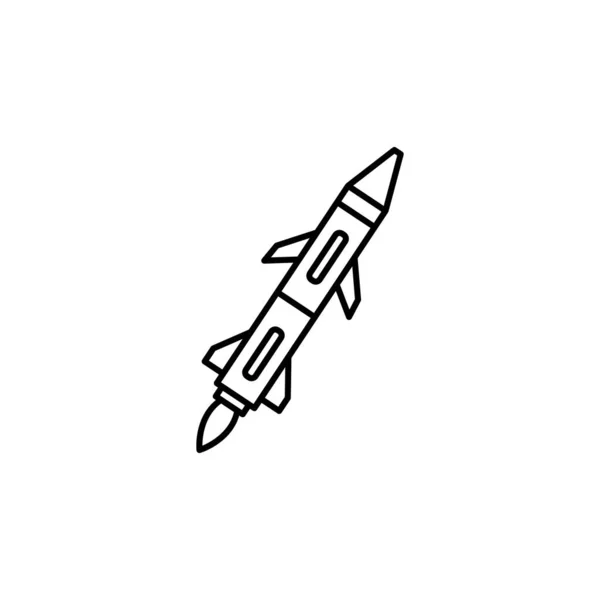 Rakétavonalas Ikon Jelek Szimbólumok Használható Web Logó Mobil App Fehér — Stock Vector