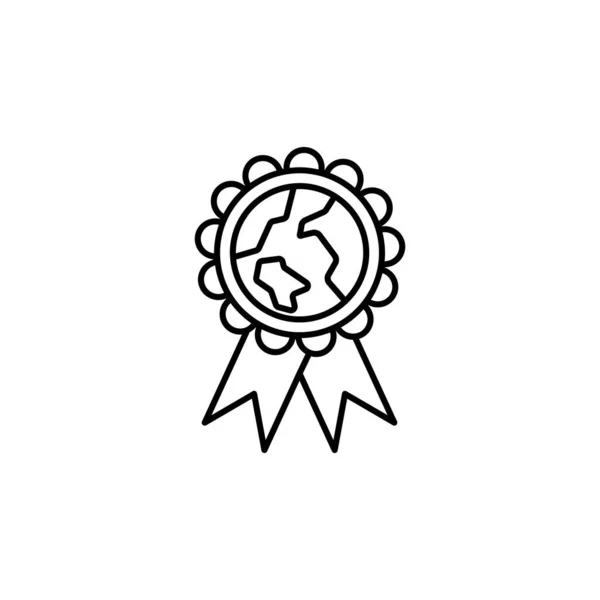 Икона Мировой Медали Знаки Символы Могут Использованы Веб Логотип Мобильное — стоковый вектор
