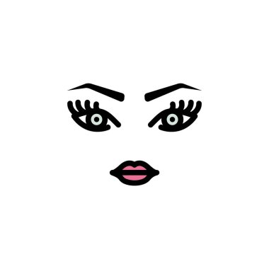 Makyaj, yüz hatları ikonu. Güzellik ve Kozmetik ikonu elementleri. İşaretler ve semboller beyaz arkaplanda ağ, logo, mobil uygulama, UI, UX için kullanılabilir