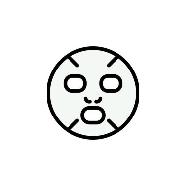 Yüz maskesi taslak simgesi. Güzellik ve Kozmetik ikonu elementleri. İşaretler ve semboller beyaz arkaplanda ağ, logo, mobil uygulama, UI, UX için kullanılabilir