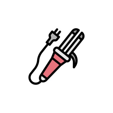 Saç bigudisi taslak ikonu. Güzellik ve Kozmetik ikonu elementleri. İşaretler ve semboller beyaz arkaplanda ağ, logo, mobil uygulama, UI, UX için kullanılabilir