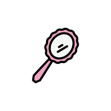 Ayna çizgisi simgesi. Güzellik ve Kozmetik ikonu elementleri. İşaretler ve semboller beyaz arkaplanda ağ, logo, mobil uygulama, UI, UX için kullanılabilir