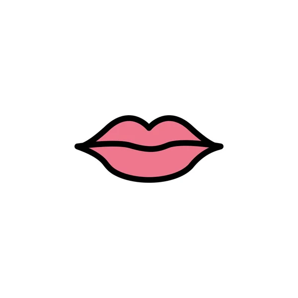 唇の輪郭アイコン 美容化粧品イラストアイコンの要素 白い背景にWeb モバイルアプリ Uxなどの記号や記号を使用できます — ストックベクタ