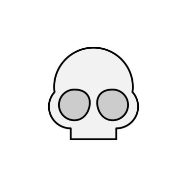 kurukafa, ölüm çizgisi ikonu. Ayrıntılı ölüm illüstrasyon simgeleri seti. Beyaz arkaplanda ağ, logo, mobil uygulama, UI, UX için kullanılabilir