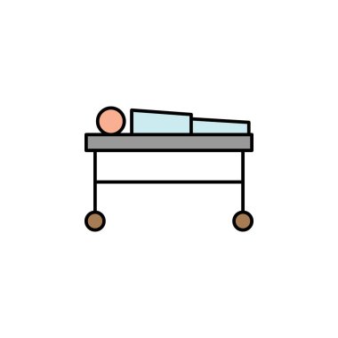 Ceset, ölüm çizgisi ikonu. Ayrıntılı ölüm illüstrasyon simgeleri seti. Beyaz arkaplanda ağ, logo, mobil uygulama, UI, UX için kullanılabilir