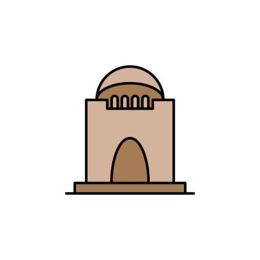 Mahzen, ölüm ana hatları ikonu. Ayrıntılı ölüm illüstrasyon simgeleri seti. Beyaz arkaplanda ağ, logo, mobil uygulama, UI, UX için kullanılabilir