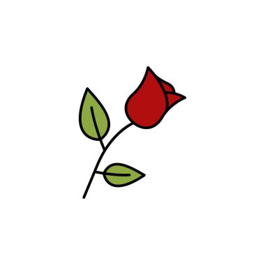 Çiçek, ölüm ana hatları ikonu. Ayrıntılı ölüm illüstrasyon simgeleri seti. Beyaz arkaplanda ağ, logo, mobil uygulama, UI, UX için kullanılabilir
