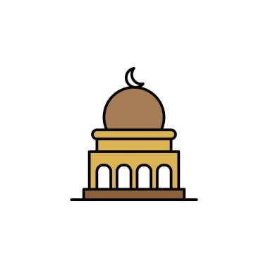 Cami, ölüm çizgisi ikonu. Ayrıntılı ölüm illüstrasyon simgeleri seti. Beyaz arkaplanda ağ, logo, mobil uygulama, UI, UX için kullanılabilir