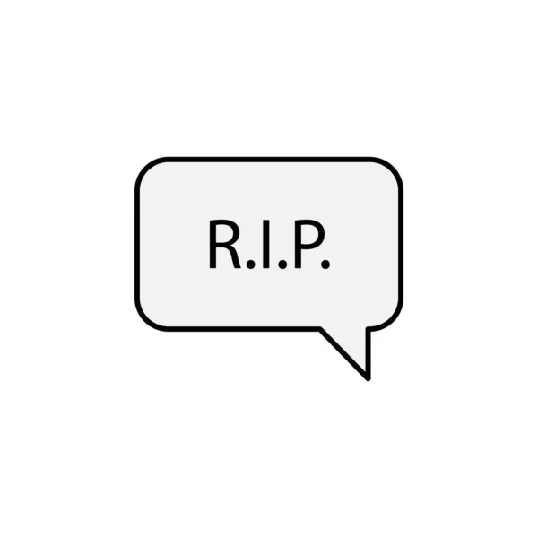 Rip Bubble Speech Death Outline Icon Set Rinci Ilustrasi Kematian - Stok Vektor