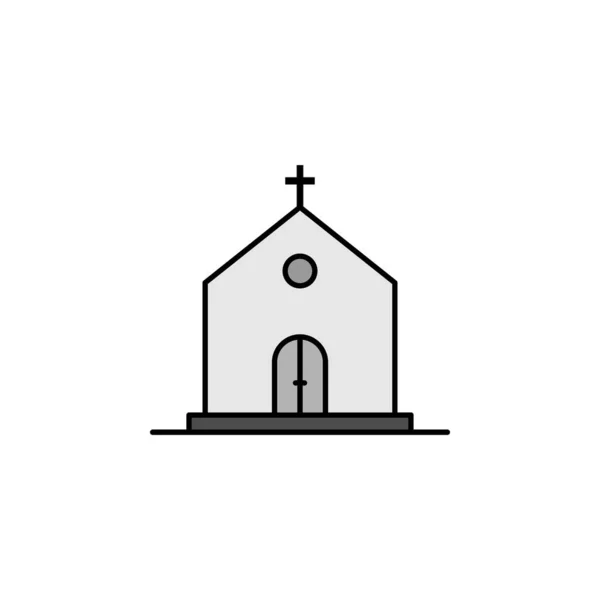 教会と死の輪郭アイコン 死のイラストのアイコンのセットです ウェブ モバイルアプリ Uxなどに白を背景に使用できます — ストックベクタ