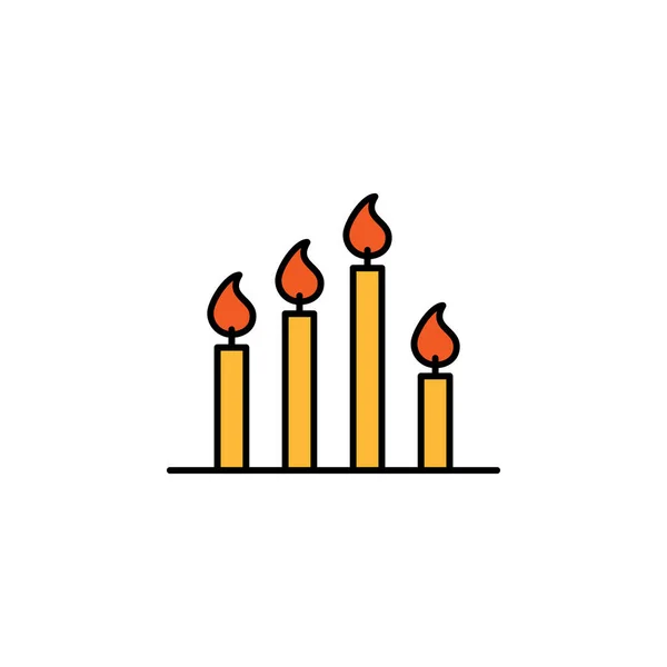 Kerzen Totensymbole Detaillierte Abbildungen Des Todes Kann Für Web Logo — Stockvektor