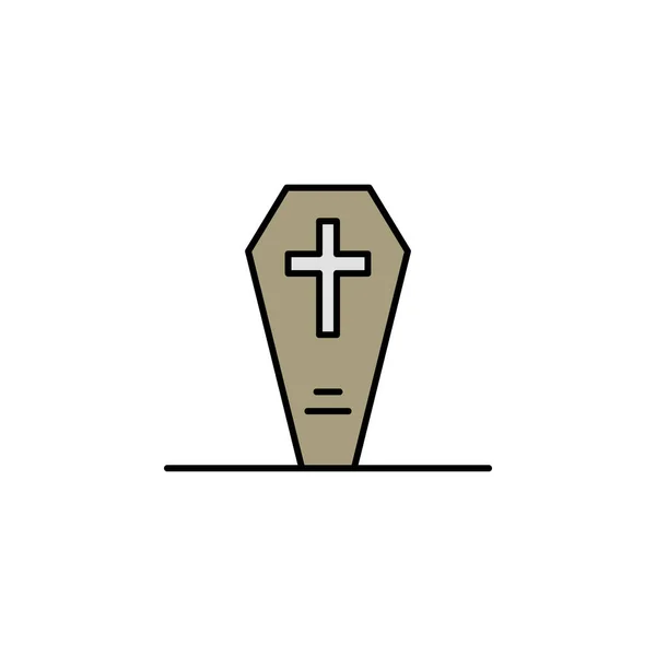 Могила Гроб Икона Смерти Подробный Набор Иконок Смерти Можно Использовать — стоковый вектор