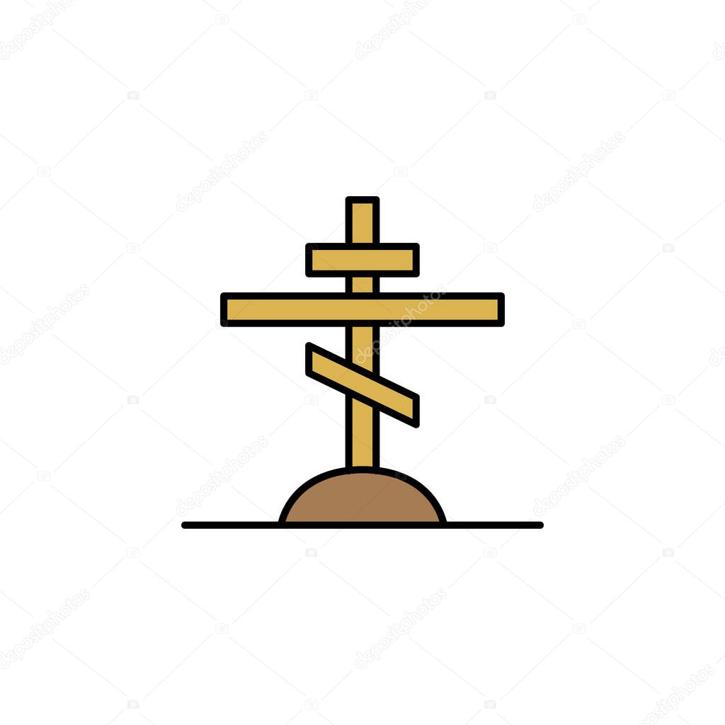 orthodox, grave, death outline icon. detailed set of death illustrations icons. can be used for web, logo, mobile app, UI, UX on white background