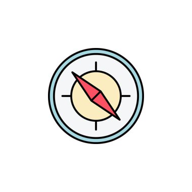 Oryantasyon, yön, dairesel simge. Eğitim illüstrasyonu. İşaretler ve semboller beyaz arka planda ağ, logo, mobil uygulama, UI, UX için kullanılabilir