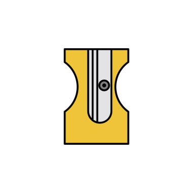 Keskinleştirici, kalem, kesici alet simgesi. Eğitim illüstrasyonu. İşaretler ve semboller beyaz arka planda ağ, logo, mobil uygulama, UI, UX için kullanılabilir