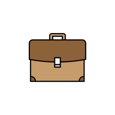 Çanta, bavul, ikon. Eğitim illüstrasyonu. İşaretler ve semboller beyaz arka planda ağ, logo, mobil uygulama, UI, UX için kullanılabilir