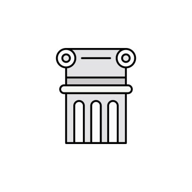 sütun, süsleme, süsleme simgesi. Eğitim illüstrasyonu. İşaretler ve semboller beyaz arka planda ağ, logo, mobil uygulama, UI, UX için kullanılabilir