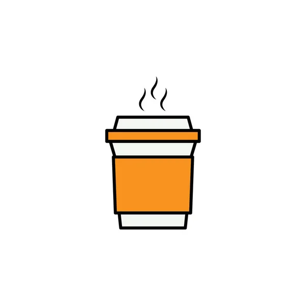 コーヒーカップアイコンを取って 教育用イラストの要素 白い背景の白い背景にWeb モバイルアプリ Uxに記号や記号を使用できます — ストックベクタ
