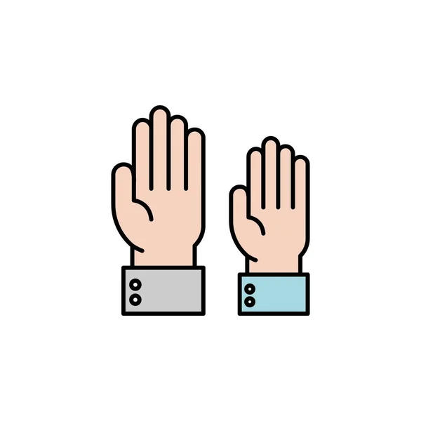 Ręce Człowieku Ikona Gestów Element Ilustracji Edukacji Znaki Symbole Mogą — Wektor stockowy
