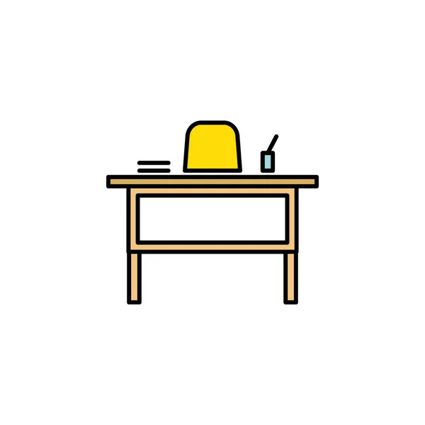 Учительский Стол Значок Кресла Элемент Образовательной Иллюстрации Знаки Символы Могут — стоковый вектор