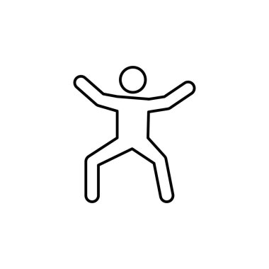 Kriket, oyuncu çizgisi ikonu. İşaretler ve semboller beyaz arkaplanda ağ, logo, mobil uygulama, UI, UX için kullanılabilir