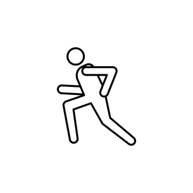 Kriket, oyuncu çizgisi ikonu. İşaretler ve semboller beyaz arkaplanda ağ, logo, mobil uygulama, UI, UX için kullanılabilir