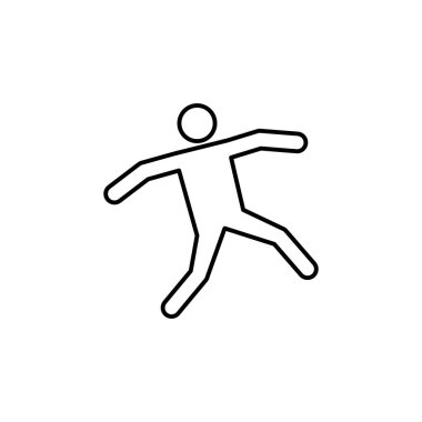 Kriket, oyuncu çizgisi ikonu. İşaretler ve semboller beyaz arkaplanda ağ, logo, mobil uygulama, UI, UX için kullanılabilir